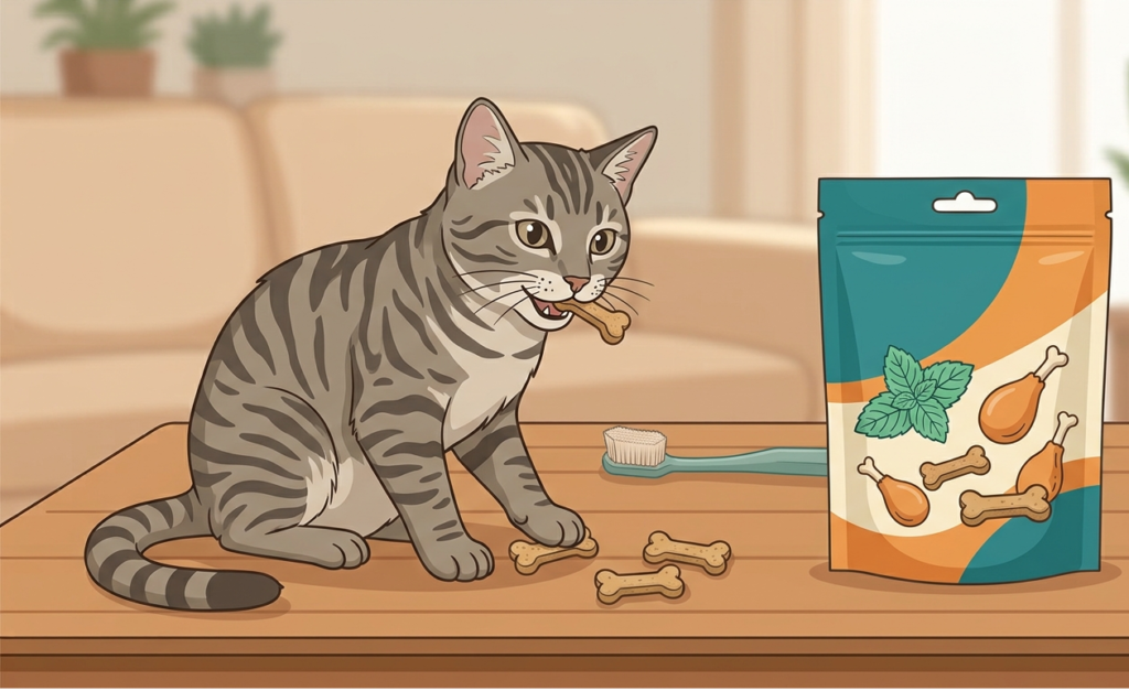 ¿Por qué le huele mal la boca a mi gato? causas y remedios snack dentales gato