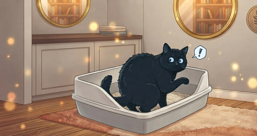 mi gato en el baño
