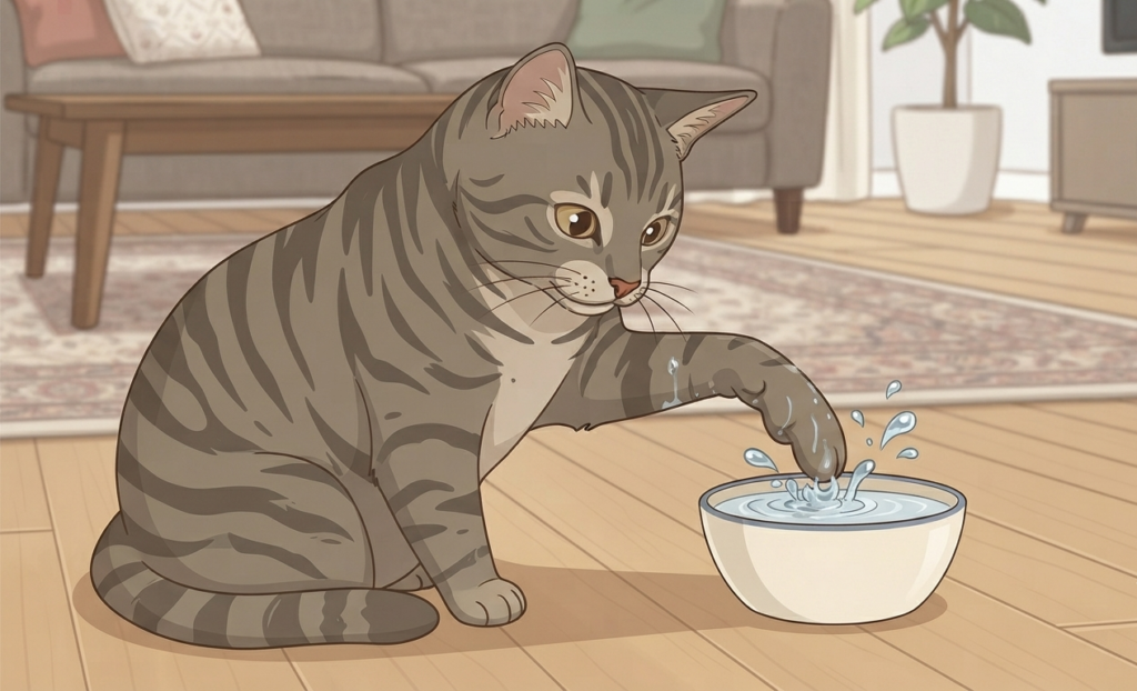 ¿Por qué mi gato mete la pata en el agua? Causas y comportamiento gato mete la pata en el agua