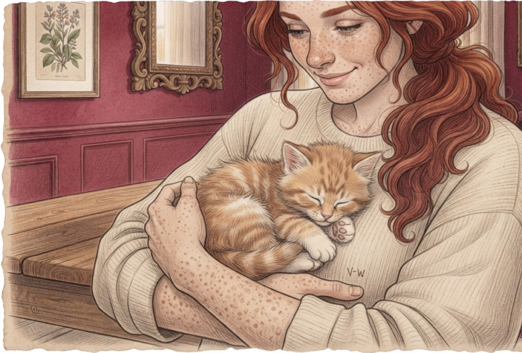 amor chica y gatito