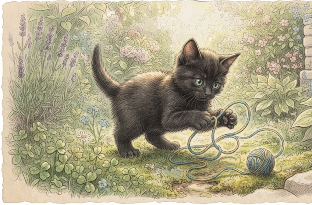 gatito jugando