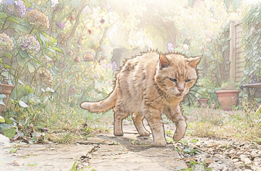 ¿Por qué mi gato tiene caspa en el lomo? gato con estres